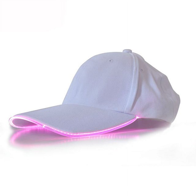 Sombrero de béisbol luminoso LED para hombre y mujer, gorra de béisbol con visera, Color sólido, para fiesta de navidad