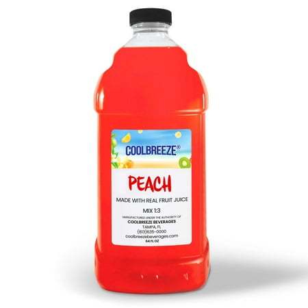 Coolbreeze Beverages Ready to Use Premium Frozen Slush Drink Mix – 1/2 Gal (64fl oz) Bottle – Peach Coolbreeze Beverages Ready to Use Premium Frozen Slush Drink Mix – 1/2 Gal (64fl oz) Bottle – Peach