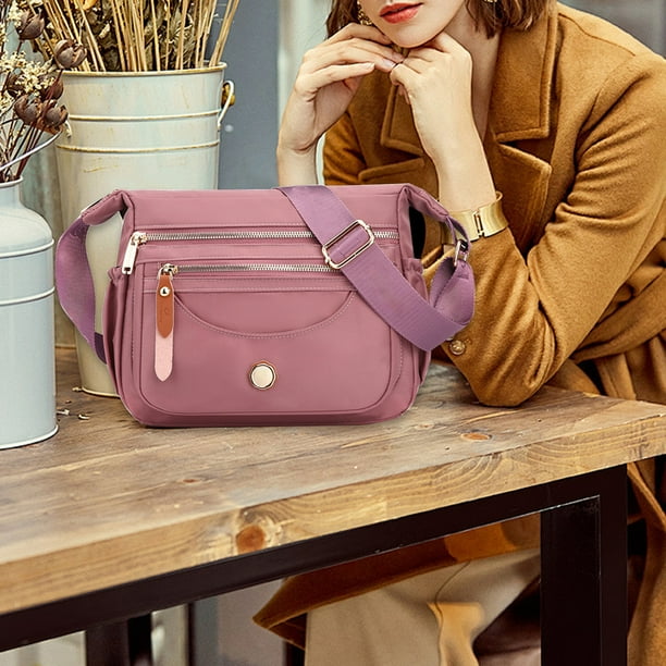 Mochila bandolera de varias capas, mochila grande, nailon impermeable, unisex, estilo casual, ideal para el trabajo, viajes y compras; ajustable, portátil, de nailon resistente, perfecta
