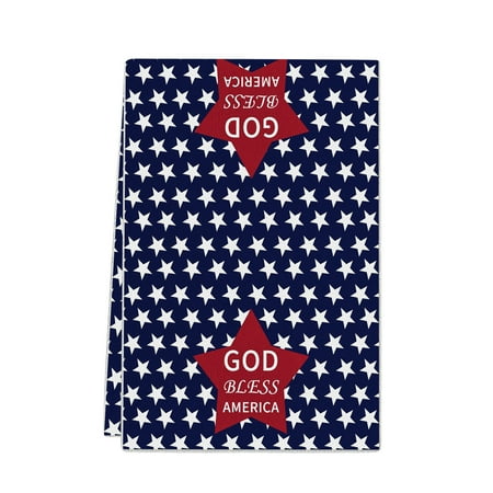 Oioii 15.75x23.62in America Flag Gnomes Kitchen Towels Patriotic Microfiber Hand Towel Soft Absorbent for Bathroom Home Tea Bar and 4th of July Decor. B