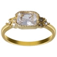 thumbnail image 5 of Xuemjiao Womens Rings Bright Zircon Ring White Stone Jewelry Fashion Jewelry Engaged Ring for Women Anillos Para Mujer (Gold,10), 5 of 6