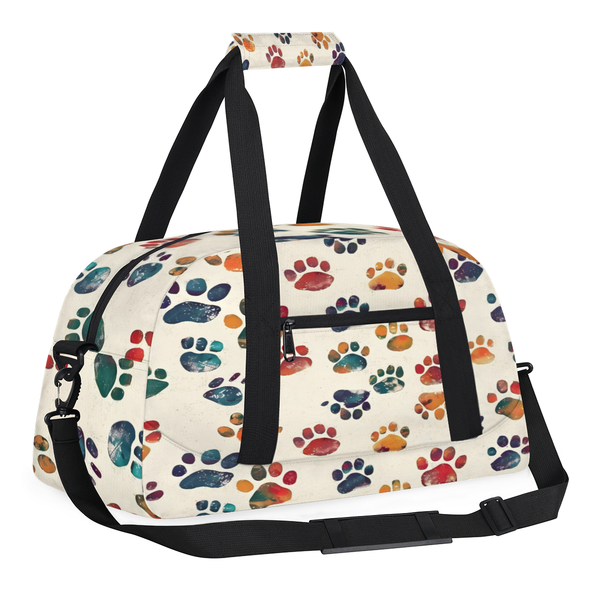 Herdesigns Sports Duffle Bags Travel Duffle Bag Gym Bag Dog Paw Print Weekender Travel Bag Waterproof Overnight Bag Carry On Travel Tote Bag Dance Bags
