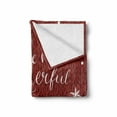 thumbnail image 2 of Saying Soft Flannel Fleece Blanket, Christmas Concept Its the Most Wonderful Time of the Year Phrase and Snowflakes, Cozy Plush for Indoor and Outdoor Use, 70" x 90", Red and White, by Ambesonne, 2 of 6