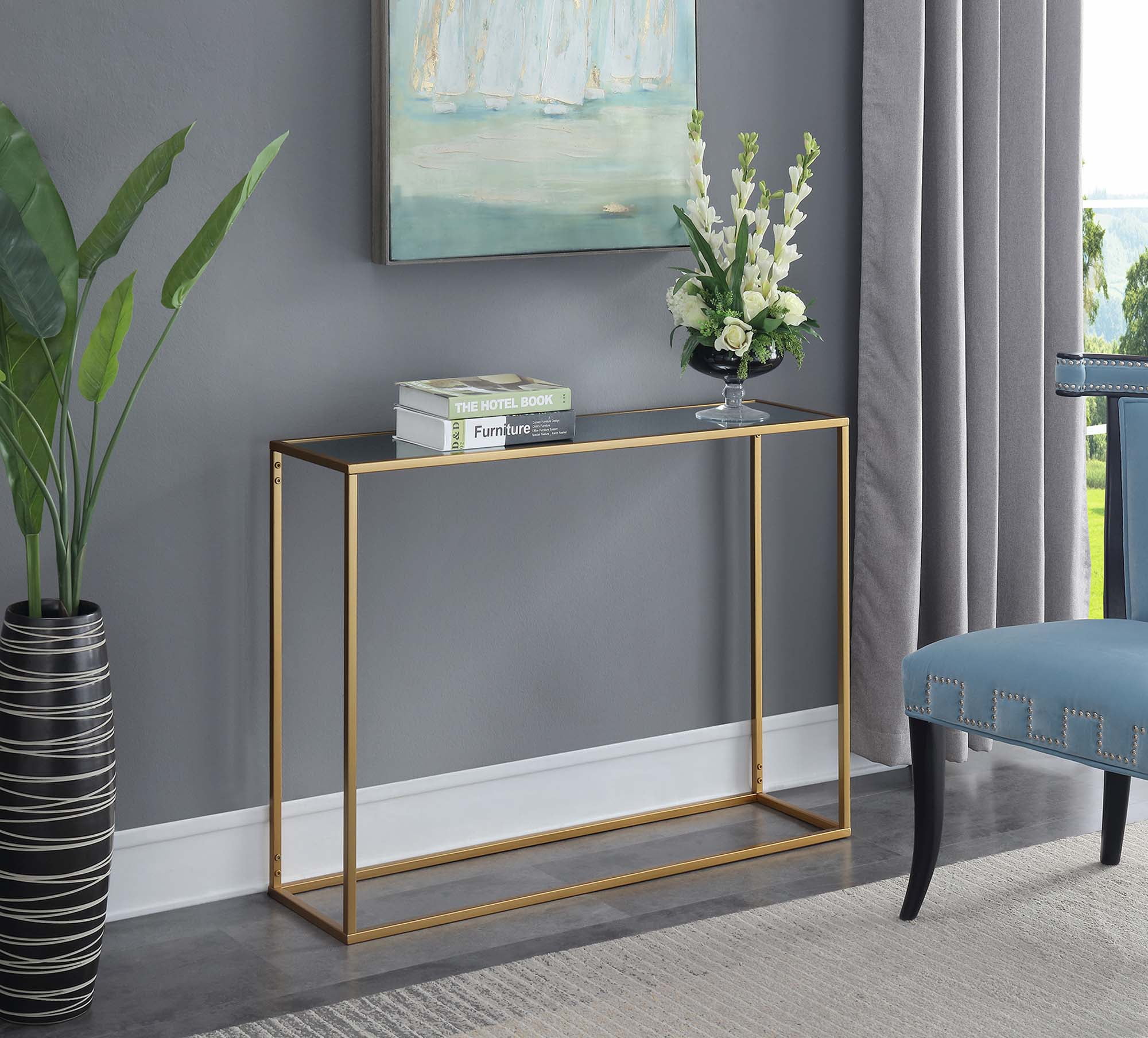 Convenience Concepts Gold Coast Mirrored Console Table