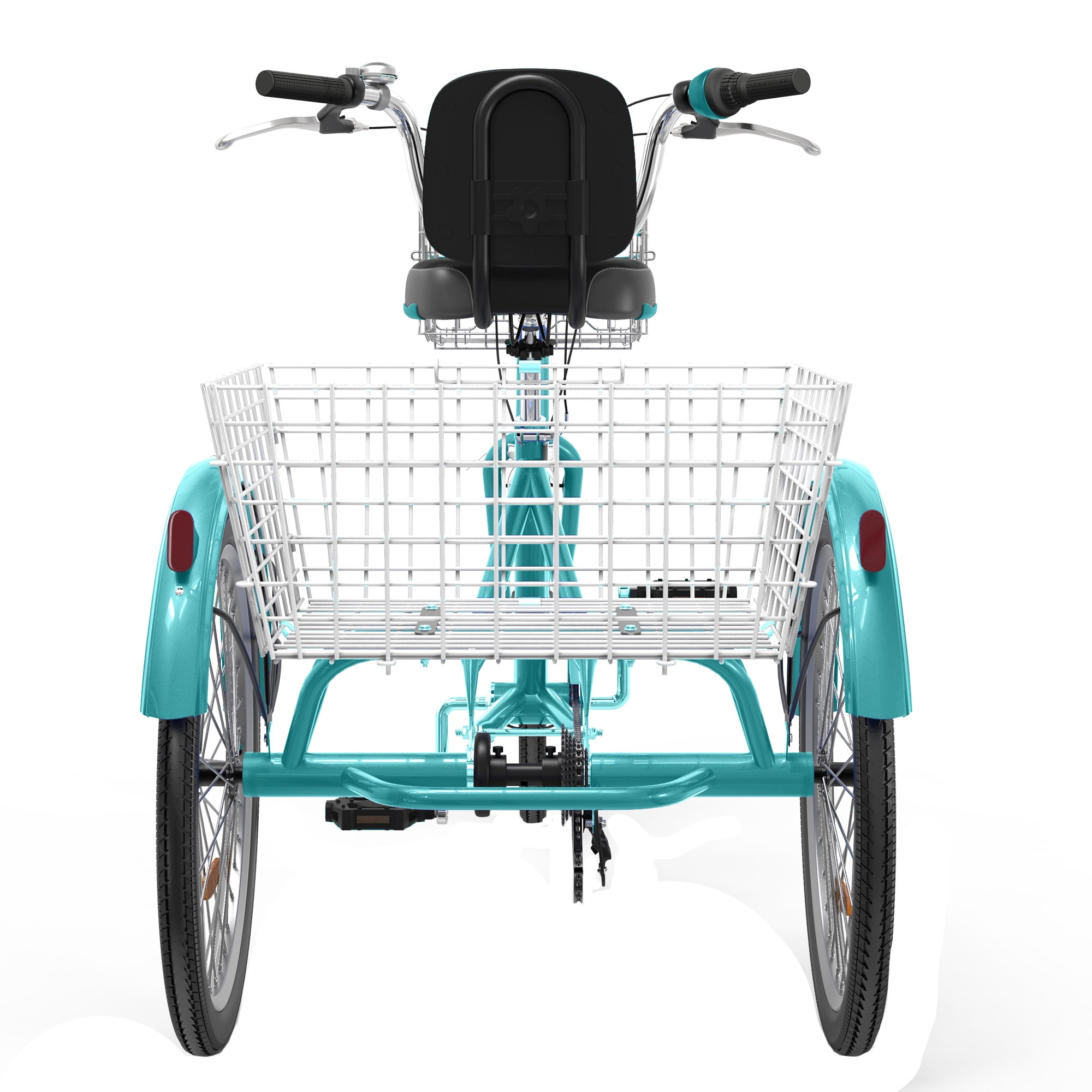 ModFusion Shimano 24" 7-Speed Adult Tricycle, 3-Wheel Bike with Removable Basket, Mint Green