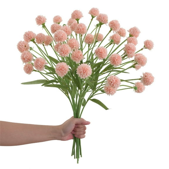 Yaoyar Pompom Mum Artificial Flower, Faux Silk Chrysanthemum Ball with Stems Colorful Fake Mini Chrysanth Flower DIY Bouquet for Floral Arrangement Home Party Wedding Decoration