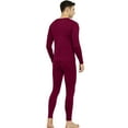 thumbnail image 4 of Fshiont Mens Thermal Underwear Set Fleece Lined Long Johns Base Layer Winter Clothes Top Bottom Elasticity​ Red L, 4 of 5