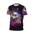 thumbnail image 6 of Wukai Mushrooms and Skull Print Men's Short-Sleeved Mesh T-Shirt,Quick-Dry Short Sleeve Workout T-Shirt-, 6 of 8