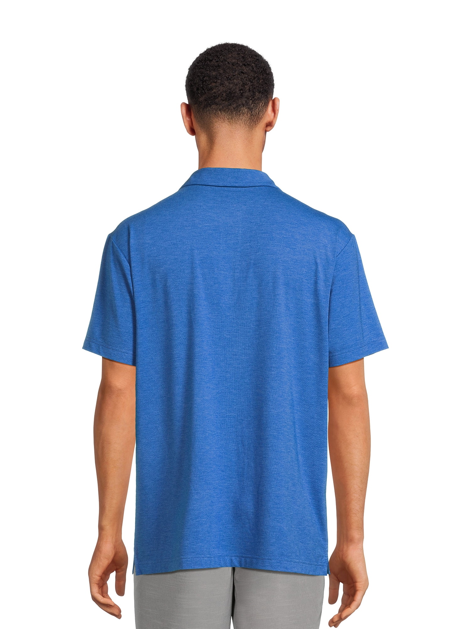 George Men’s & Big Men's Jersey Knit Polo Shirt with Short Sleeves, Sizes S-3XL