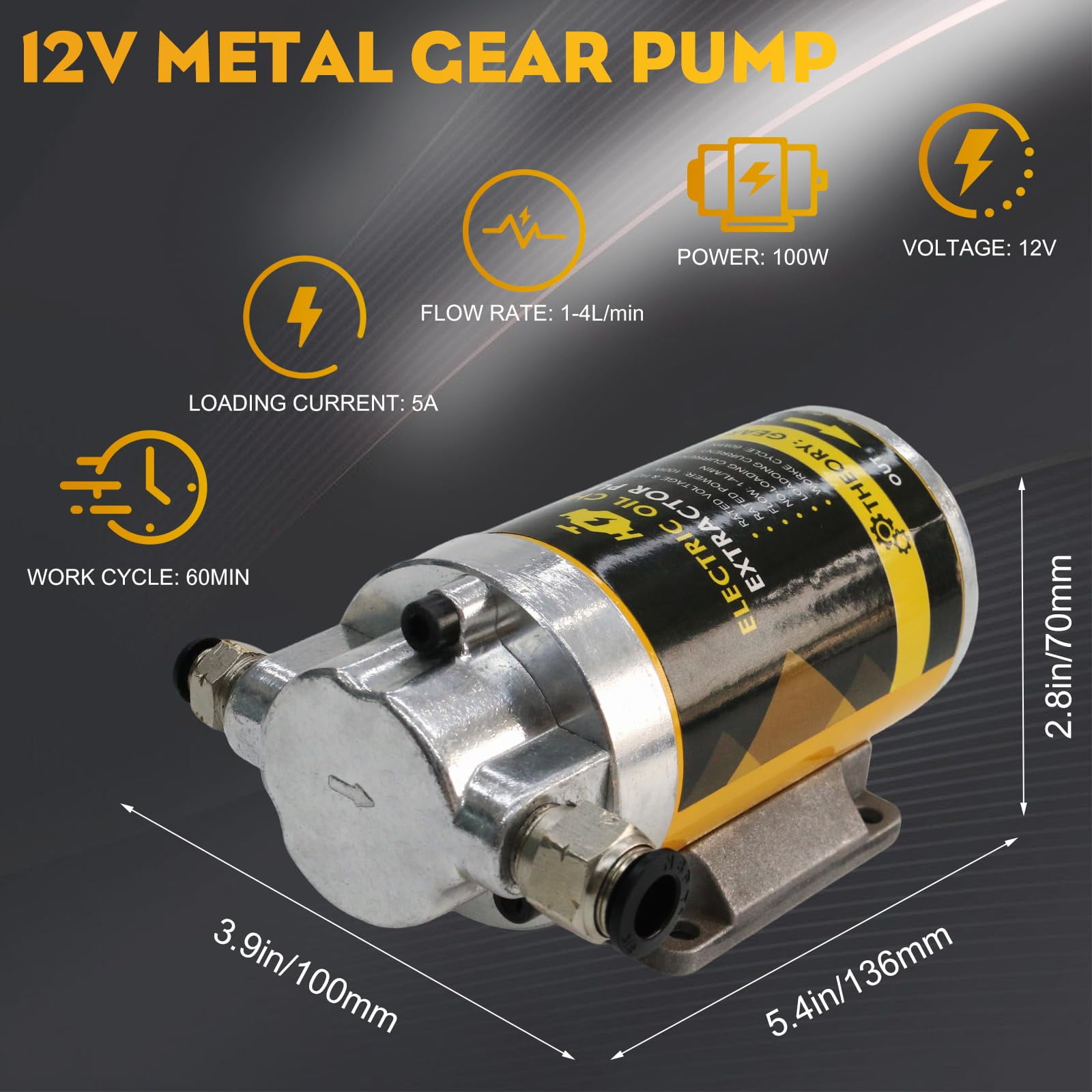 Steauty ​ 12V 100W Electric Oil Transfer Pump, Portable Fluid Extractor for Car Truck Motorcycle Boat