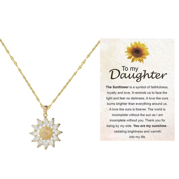 Necklaces & Pendants Sunflower Necklace Fashion Simple Gold Net Red Sunflower Zircon Daisy Clavicle Chain Pendant Clavicle Chain for Mother and Daughter Gift (Pink )