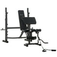 thumbnail image 1 of CoSoTower Support de Banc de Musculation avec Rack pour s'Accroupir, Banc Olympique Ajustable, Coussinet Multifonction pour Courber les Bras, Extension des Jambes, Gris, 1 of 7