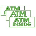 thumbnail image 1 of ATM Inside Vinyl Sign, 5" x 12" Sticker Decal, 3 Pack, Retail Store Sign, 1 of 4