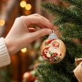 thumbnail image 3 of Vintage Santa Claus Christmas Ornament Ball, Red and Beige, 3 of 5