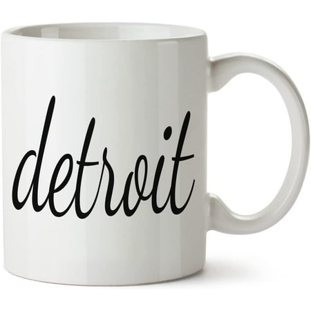 

Detroit Home Town Proud Logo White Mug Novelty Mug 11 Oz Coffee Tea Funny For Women Men Ceramic White Great Gift Idea Cup