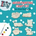 thumbnail image 2 of Kids Wood Painting Party Craft Kits (20ct)- 6 Different Kitty Cat Designs- Each Kit Has Own Brush, Paint, Wood Craft- Fun, Unique Birthday Party Activity, Favors or Classroom School Projects Gift, 2 of 4