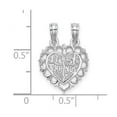 thumbnail image 2 of 14k White Gold White Best Friends Love Heart Pendant Necklace Breakable 17.8x14.8mm Wide Pendant for Women, 2 of 2