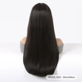 thumbnail image 3 of Peluca larga recta negra con flequillo para mujer, suave y cómodo Natural pelo sintético, pelucas de fiesta diarias, fibra de alta temperatura, 3 of 4