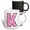 Multicolor, variant on 3drose, Cute Pink on Pink Hearts Monogram Initial K, 11oz Two-tone Yellow Mug