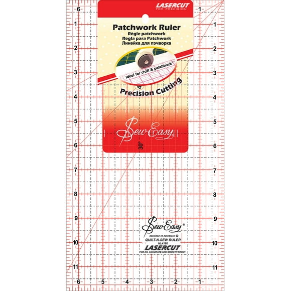 Tacony Seweasy Patchwork Quilt Ruler-12"X6.5"