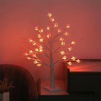 Danhjin Lighted Tree, 24in Valentines Day Decor Lighted Tree with 18 Heart Ornaments USB Battery Operated for Indoor Holiday Decoration