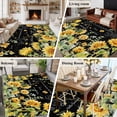 thumbnail image 5 of Black Sunflower Area Rugs 5'x8', Washable Small Throw Rugs for Classroom Bedroom, Summer Eucalyptus Botanical Floral Indoor Outdoor Rug Non-Slip Low Pile Carpet Runner Reversible Floor Mats, 5 of 8