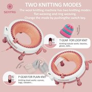 SENTRO 48-Needle Knitting Machine with Table Clamp, Knit Machine DIY Craft Kit for Scarves, Hats, Socks, Beginners & Professional Crafters