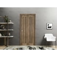 thumbnail image 3 of Sliding Closet Bi-fold Doors 72 x 84 inches | Quadro 4111 Walnut | Sturdy Tracks Moldings Trims Hardware Set | Wood Solid Bedroom Wardrobe Doors, 3 of 5