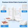 thumbnail image 4 of Connsann Inflatable Bounce House with Slide and Ball Pit for Toddlers, 9x9FT, White, 4 of 11
