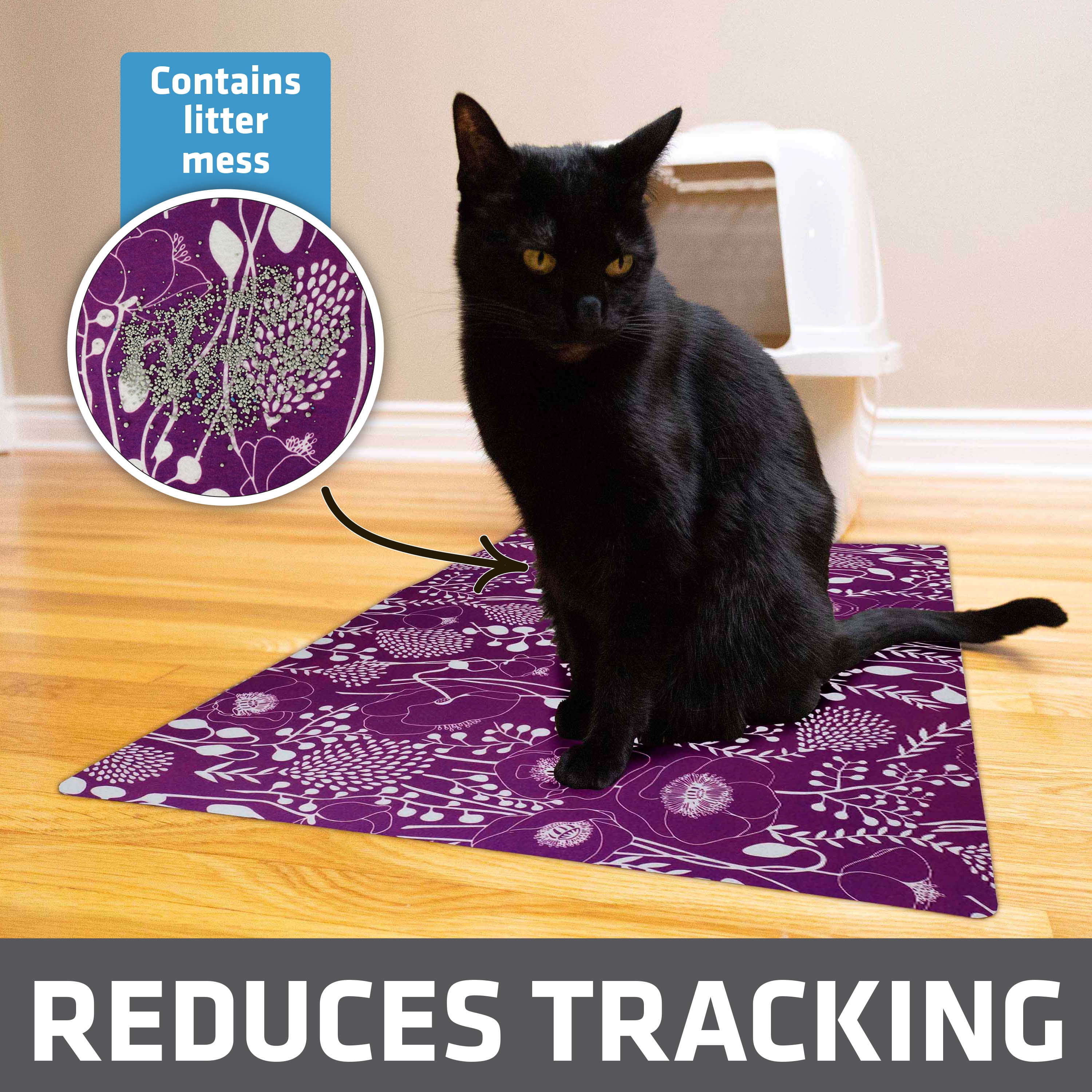 Drymate Original Cat Litter Mat Contains Mess from Box for Cleaner Floors Urine Proof Soft on Kitty Paws Absorbent Waterproof Machine Washable Durable 20 x28 Cool Cat Grey Walmart