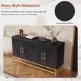 thumbnail image 4 of EUROCO 60" Modern Sideboard Storage Buffet Cabinet, Superior Storage Space Sideboard with 4 Hollow Designed Doors and 2 Adjustable Shelves for Living Room and Dining Room, Black, 4 of 9
