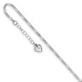 thumbnail image 1 of 925 Sterling Silver 2mm Polished Heart Chain Anklet with 1in Extender Length, 1 of 2