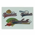 thumbnail image 1 of Sports Cutting Board, Baseball Mitt Ball Bat Hardball Supplies Exercise Team Various Classical Designs, Decorative Tempered Glass Cutting and Serving Board, Small Size, Multicolor, by Ambesonne, 1 of 1