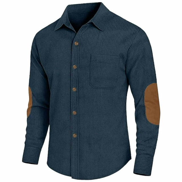 pstuiky Camisas para hombre de manga larga, Camisa informal de manga larga con solapa y botones para hombre top de hombre xl
