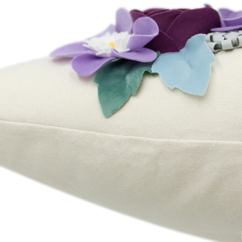 JWH Lilac 3D Handmade Decorative Spring Flower Throw Pillow Cover for Stylish Decoration 18x18inch