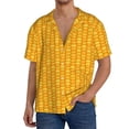 thumbnail image 1 of Fotbe Corn Kernels Camisa Estampada de Manga Corta para Hombre, Casual de Verano, Estilo Playero, Sin Arrugas-3X-Large, 1 of 5
