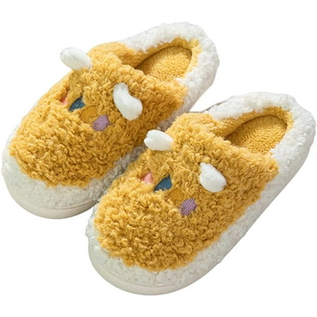 

CoCopeaunt Women Cute House Slippers Animal Cozy Fluffy Plush Faux Fur Slides Soft Memory Foam Indoor Outdoor Shoes