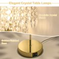 thumbnail image 2 of Lámpara de mesa Crystal Boncoo, juego de 2 con puertos de carga USB, 2 of 6