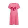 thumbnail image 4 of Camisón corto de mujer, vestido de largo medio con estampado de moda, camisón corto extragrande de mujer, camisón de manga corta con estampado de pecho a la moda, camisón de mujer, 4 of 6