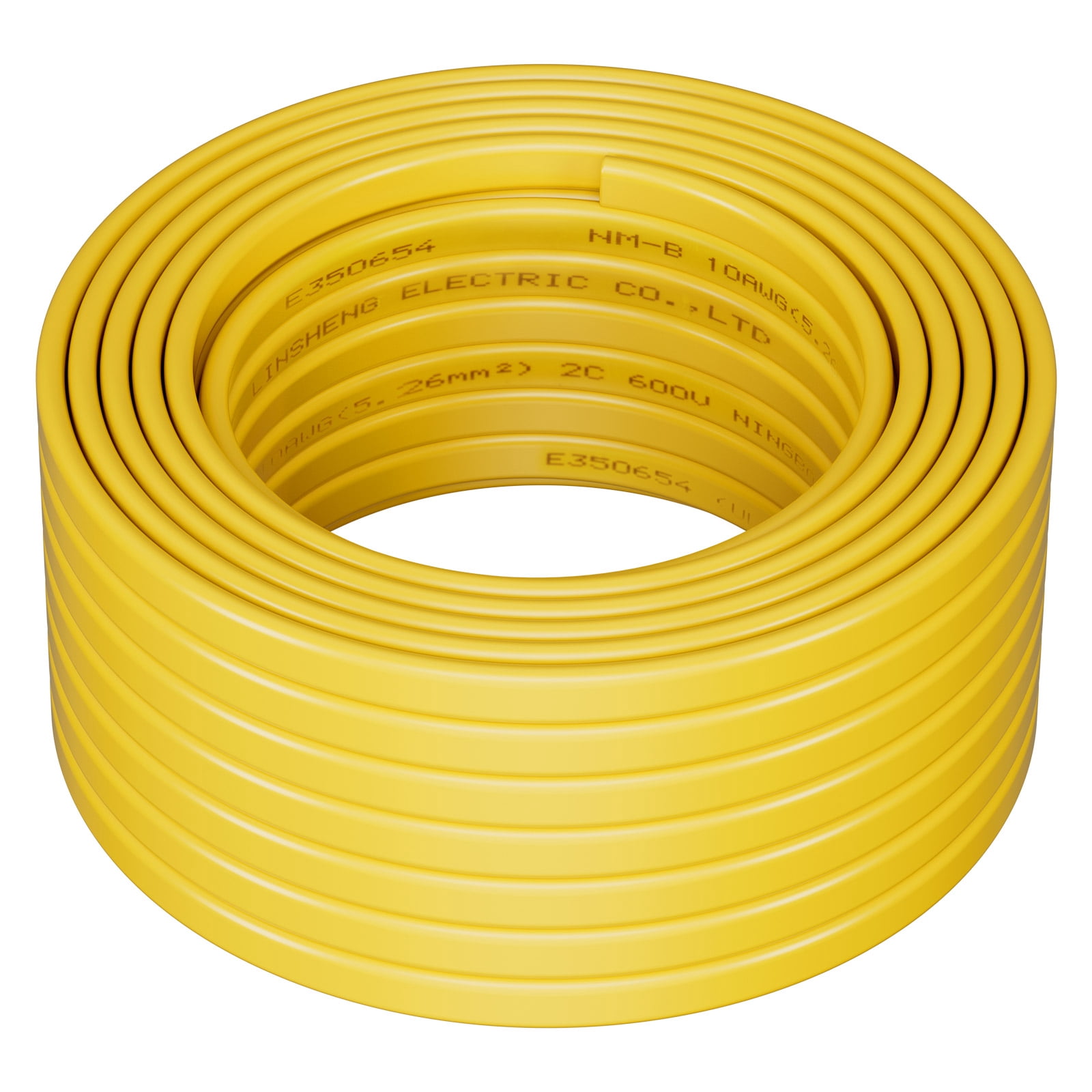 VEVOR NM-B Wire, 10AWG/2C Non-Mettalic Residential Indoor Electrical Wire with Ground, PVC Sheathed High-Purity Copper Core Cable, for Outlets, Switches, Other Loads & Lighting Wiring Projects