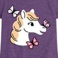 thumbnail image 3 of Instant Message - Horse Butterfly - Toddler & Youth Girls Short Sleeve Graphic T-Shirt, 3 of 6