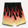 thumbnail image 2 of Crooks & Castles Men's Fire Flame Mesh Basketball Shorts (Large, Black/Multi), 2 of 2
