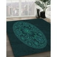 thumbnail image 2 of Ahgly Company Indoor Round Patterned Night Black Area Rugs, 7' Round, 2 of 6