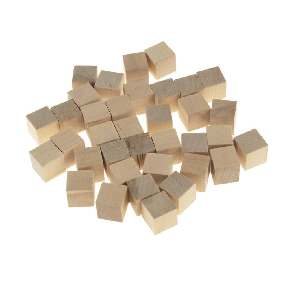 5//8-Inch Natural Wooden Cube Blocks 36-Piece