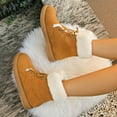 thumbnail image 6 of Lovzfmll Snow Boots for Women, Fur Lined Warm Winter Ankle Booties, Flat Heel Lace Up Casual Comfy Outdoor Hiking Walking Shoes, 5.5, Brown, 6 of 9