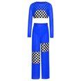 thumbnail image 3 of vastwit Kids Girls Hip Hop Street Dance Outfit Jazz Performance Crop Top Vest Checkered Mesh Jogger Pants Set Royal Blue 6, 3 of 5