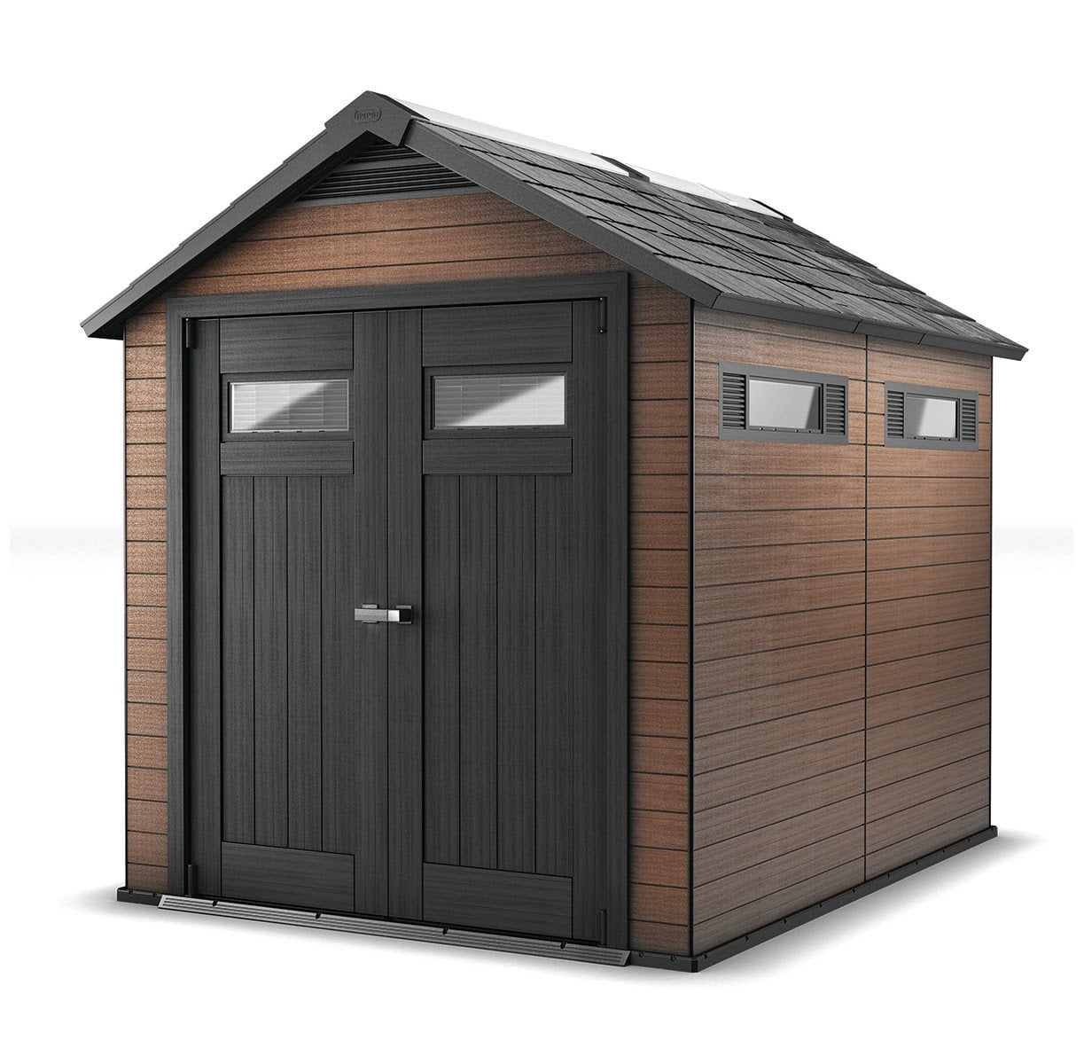 Wood & Plastic Outdoor Yard Garden Composite Storage Shed Keter Fusion Large 7.5 x 9 ft 