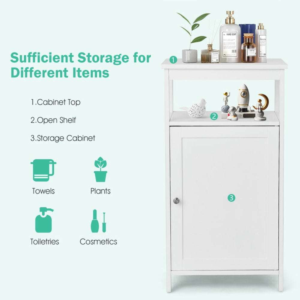 Finihen Bathroom Storage Cabinet, Bathroom Floor Cabinet, Floor Cabinet Multifunction Storage Rack Organizer Stand, for Bathroom, Living Room, Bedroom, Kitchen, White Finihen Bathroom Storage Cabinet, Bathroom Floor Cabinet, Floor Cabinet Multifunction Storage Rack Organizer Stand, for Bathroom, Living Room, Bedroom, Kitchen, White
