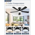 thumbnail image 3 of Ventilador de techo Fanbulous de 107 cm con luces y mando a distancia de 6 velocidades, color negro, 3 of 7
