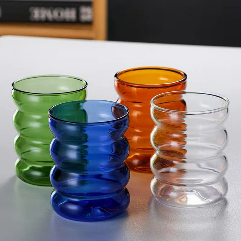 301-400ml Double Wall Glass Cup Heat-Resistant Tumbler Drinkware Tea Juice Milk Coffee Mug Home Water Glasses Ripple Mug, Size: One Size
